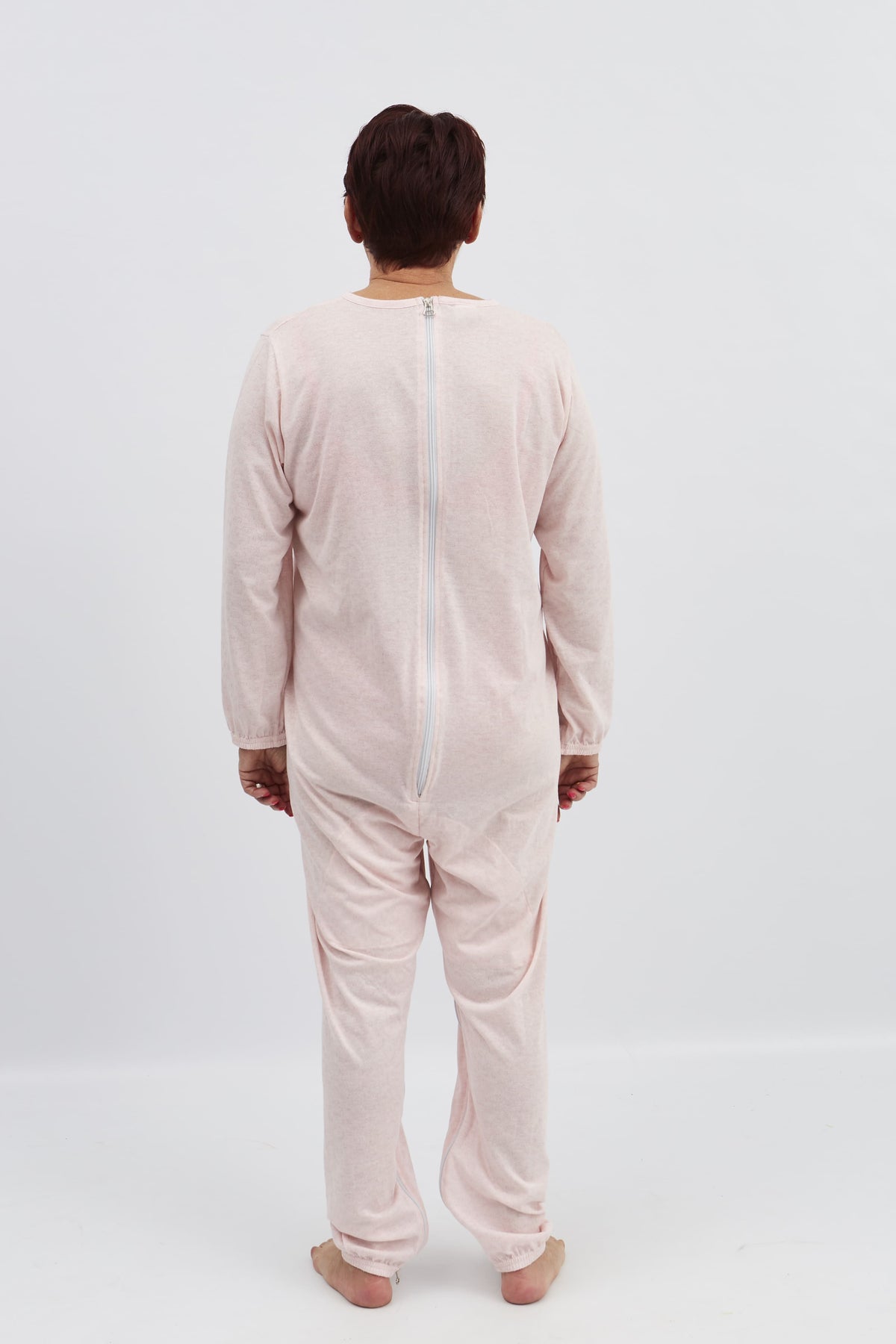 anne-lore by Van Herck Pyjama blau/grau/pink Reißverschluss auf den Rücken und zwischen den Beinen – Ansicht 19