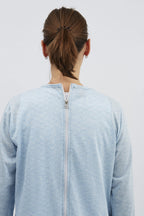 anne-lore by Van Herck Pyjama blau/grau/pink Reißverschluss auf den Rücken und zwischen den Beinen – Ansicht 3