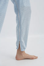 anne-lore by Van Herck Pyjama blau/grau/pink Reißverschluss auf den Rücken und zwischen den Beinen – Ansicht 4