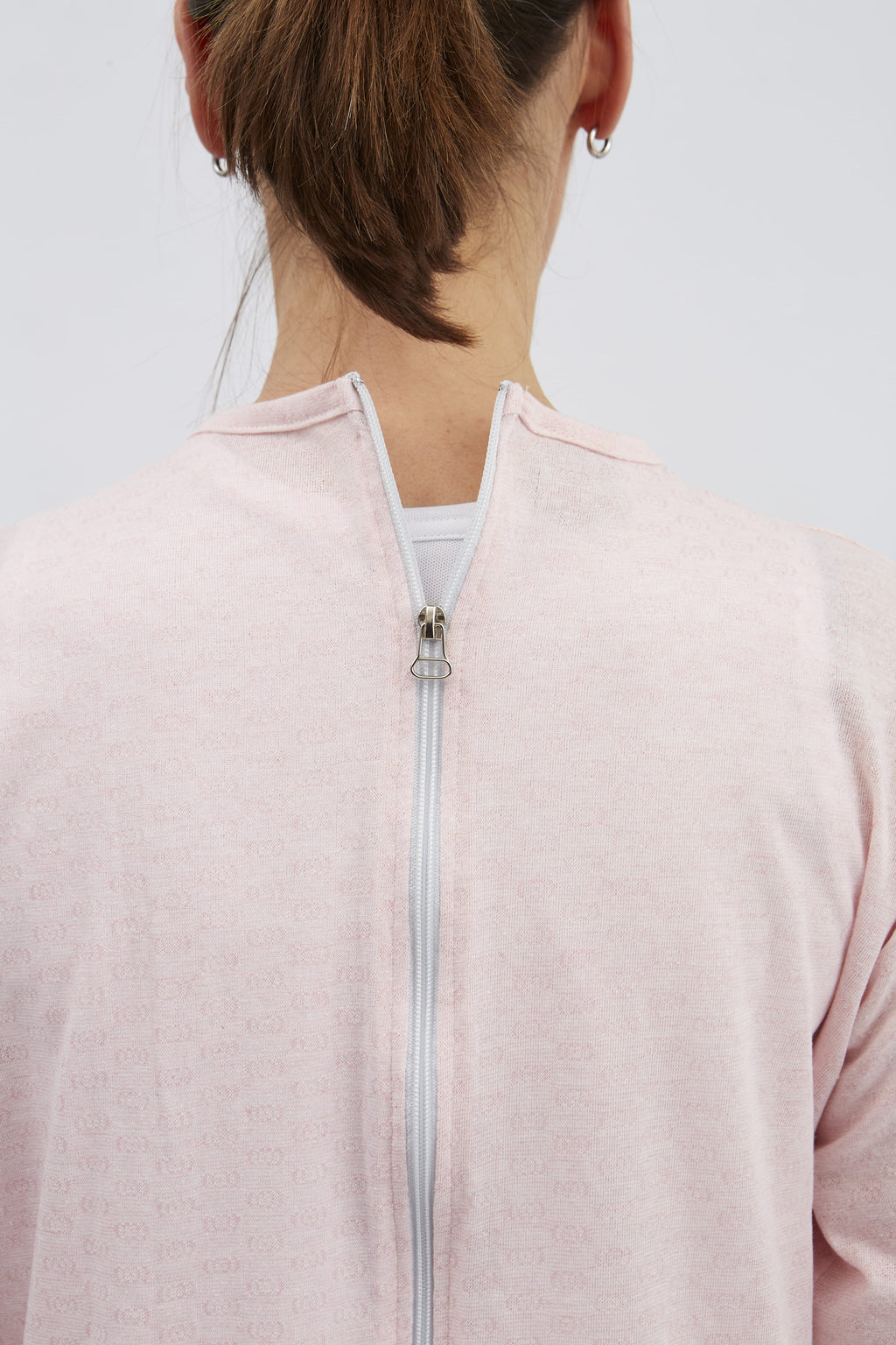 anne-lore by Van Herck Pyjama blau/grau/pink Reißverschluss auf den Rücken und zwischen den Beinen – Ansicht 7