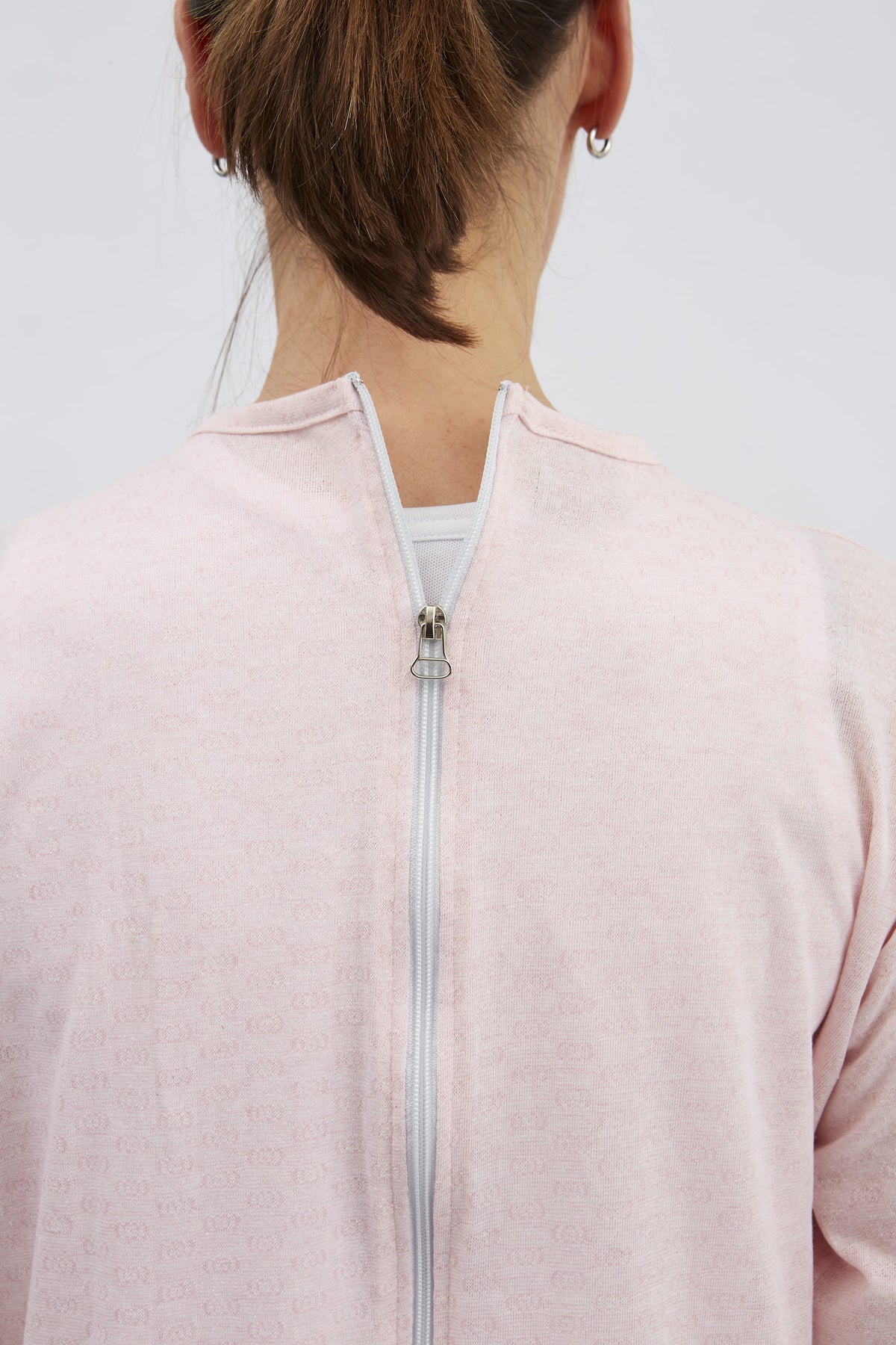 anne-lore by Van Herck Pyjama blau/grau/pink Reißverschluss auf den Rücken und zwischen den Beinen – Ansicht 7