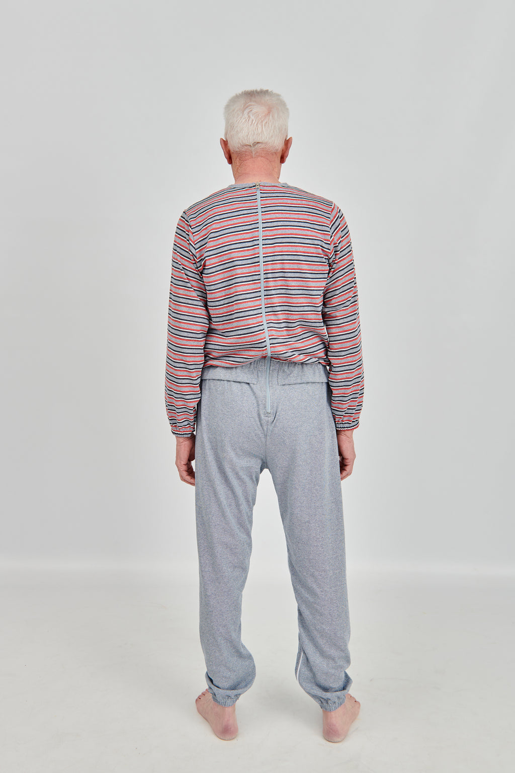 anne-lore by Van Herck Pyjama blau-rot/grau-blau, Reißverschluss auf den Rücken – Ansicht 2