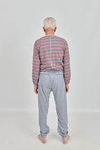 anne-lore by Van Herck Pyjama blau-rot/grau-blau, Reißverschluss auf den Rücken – Ansicht 2