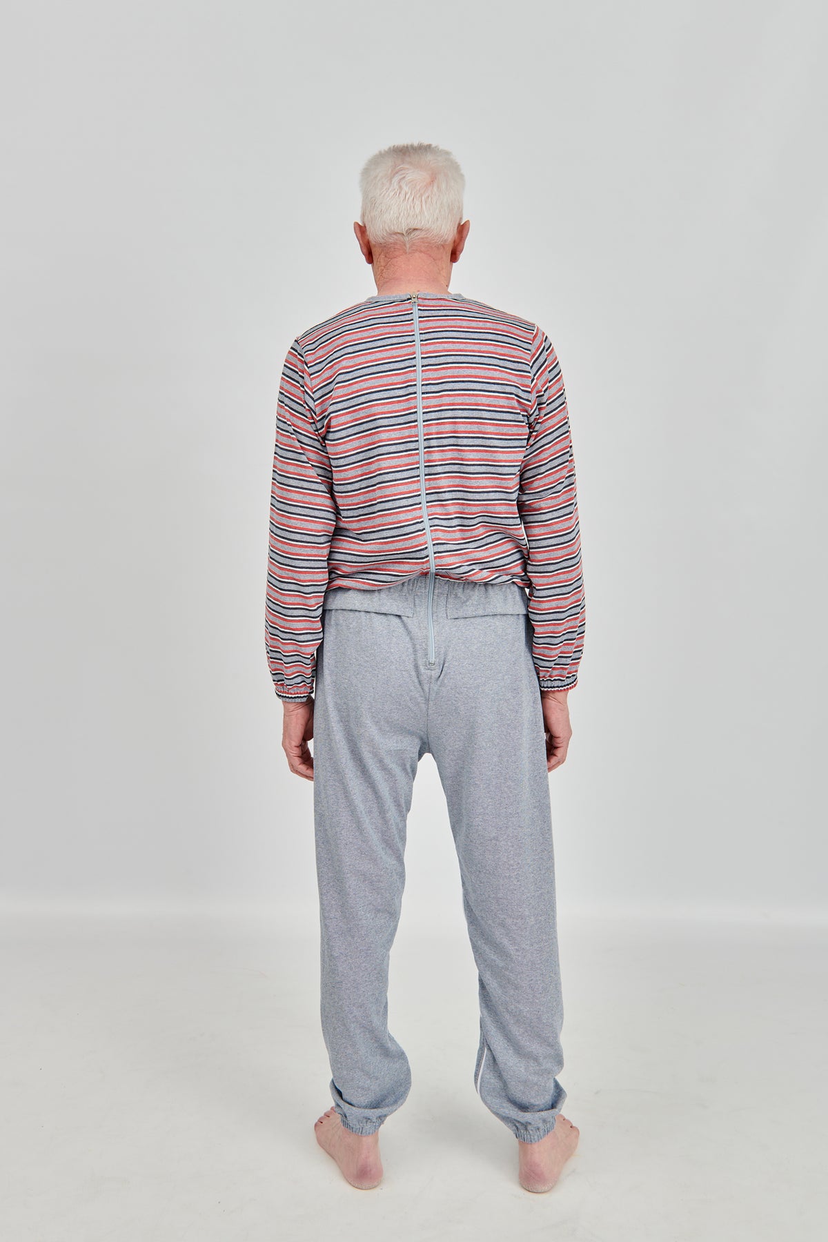 anne-lore by Van Herck Pyjama blau-rot/grau-blau, Reißverschluss auf den Rücken – Ansicht 2