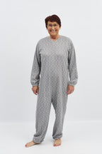 anne-lore by Van Herck Winterpyjama blau/grau, lange Beine, lange Ärmel, Reißverschluss auf den Rücken – Ansicht 6