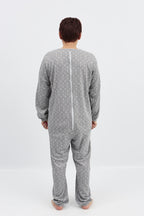 anne-lore by Van Herck Winterpyjama blau/grau, lange Beine, lange Ärmel, Reißverschluss auf den Rücken – Ansicht 7