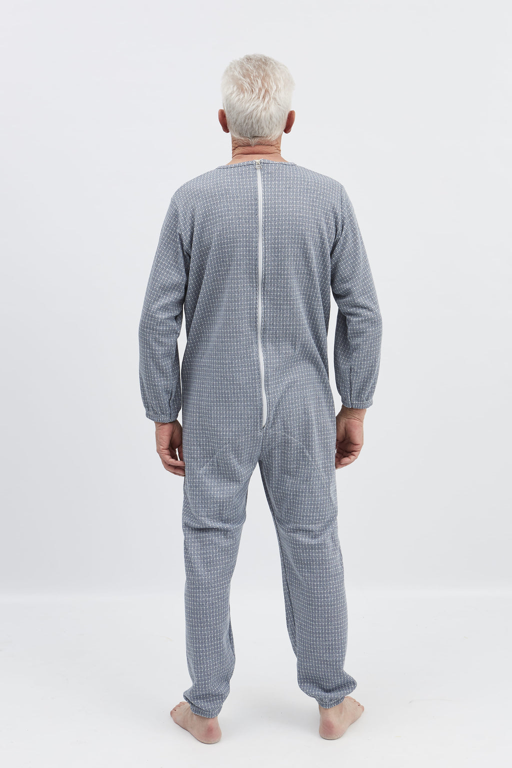 anne-lore by Van Herck Winterpyjama blau/grau, lange Beine, lange Ärmel, Reißverschluss auf den Rücken – Ansicht 10
