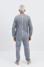 anne-lore by Van Herck Winterpyjama blau/grau, lange Beine, lange Ärmel, Reißverschluss auf den Rücken – Ansicht 10