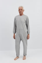 anne-lore by Van Herck Winterpyjama blau/grau, lange Beine, lange Ärmel, Reißverschluss auf den Rücken – Ansicht 12