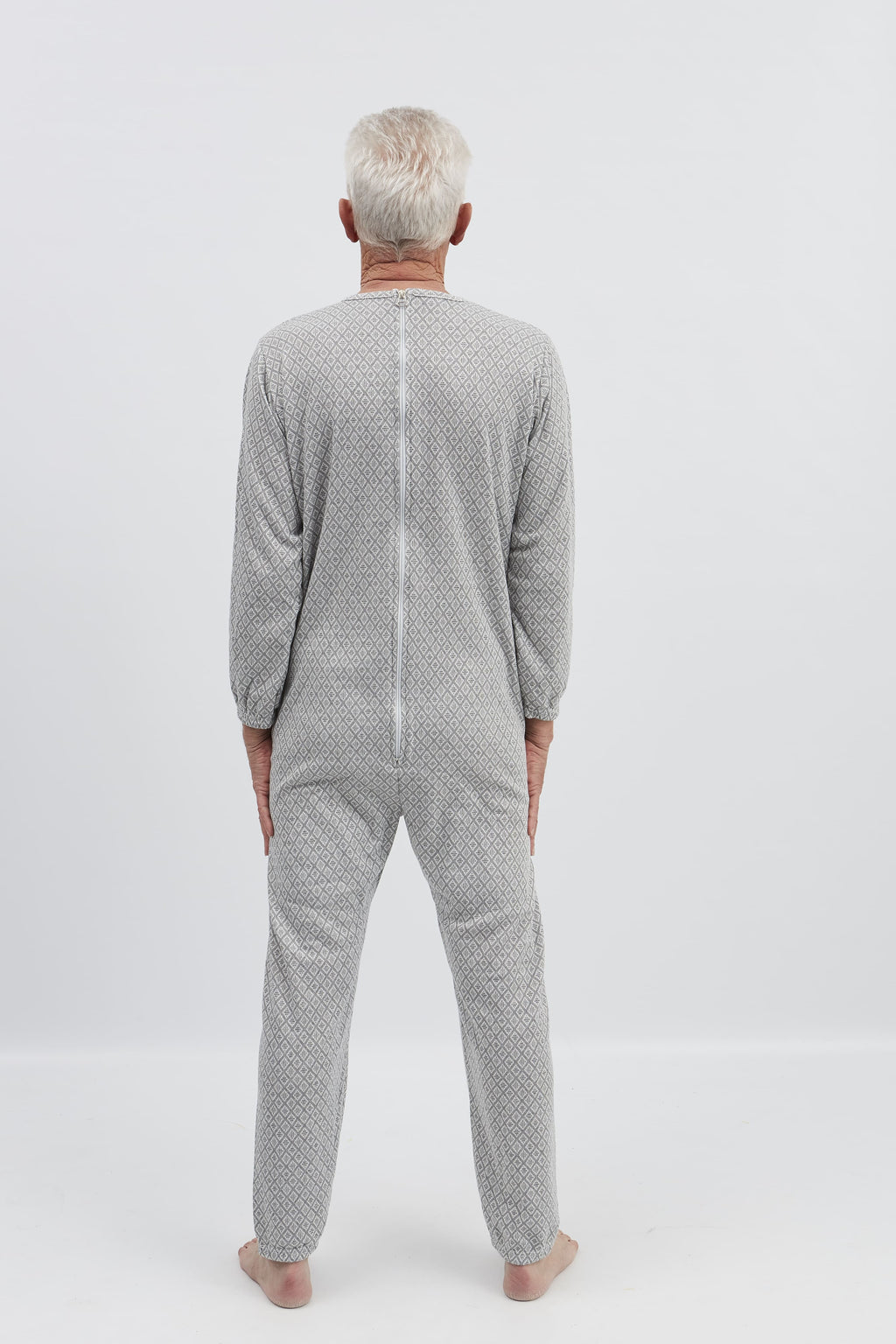 anne-lore by Van Herck Winterpyjama blau/grau, lange Beine, lange Ärmel, Reißverschluss auf den Rücken – Ansicht 13