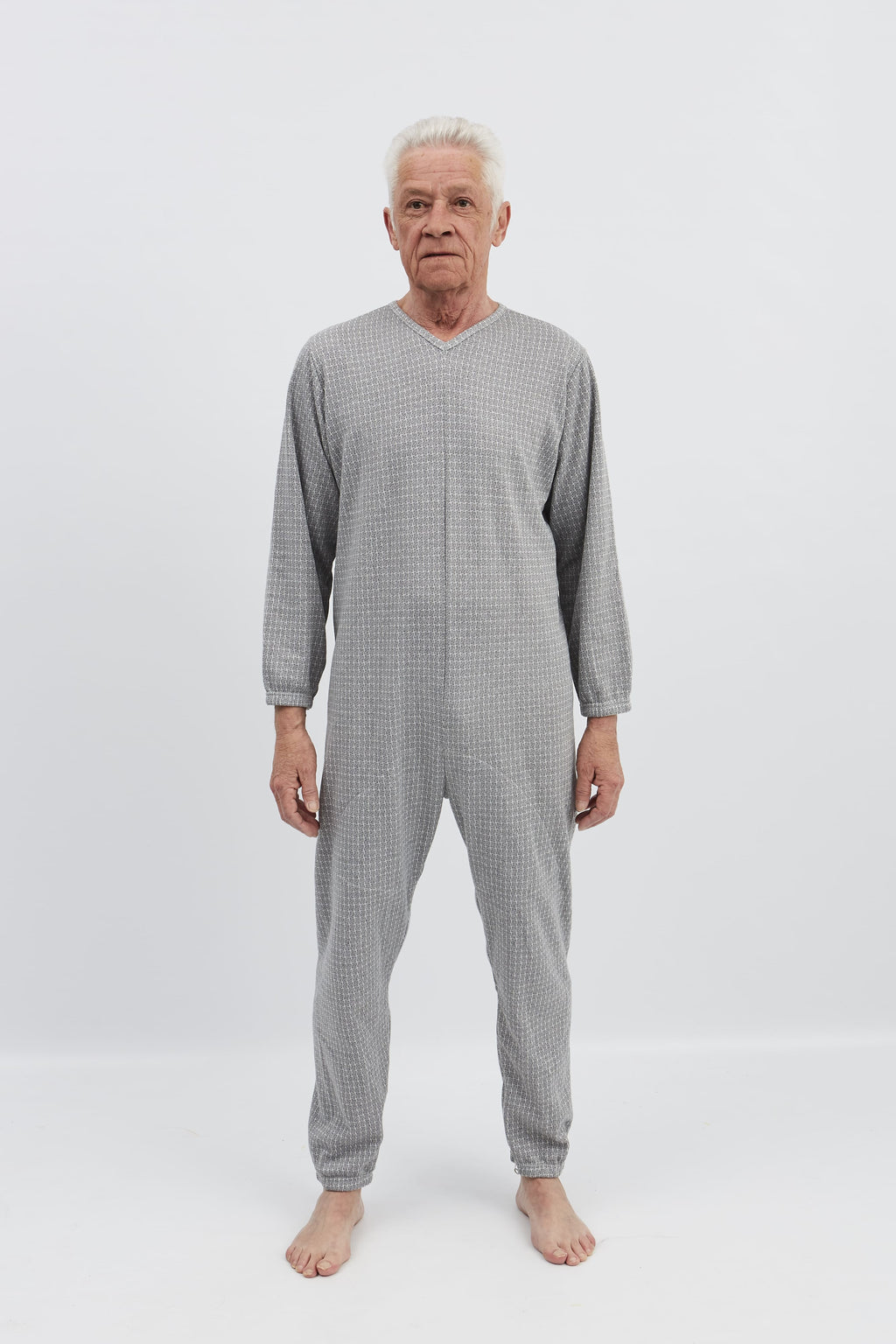 anne-lore by Van Herck Winterpyjama blau/grau, lange Beine, lange Ärmel, Reißverschluss auf den Rücken – Ansicht 15