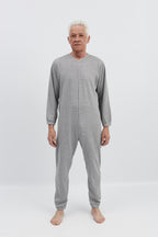 anne-lore by Van Herck Winterpyjama blau/grau, lange Beine, lange Ärmel, Reißverschluss auf den Rücken – Ansicht 15