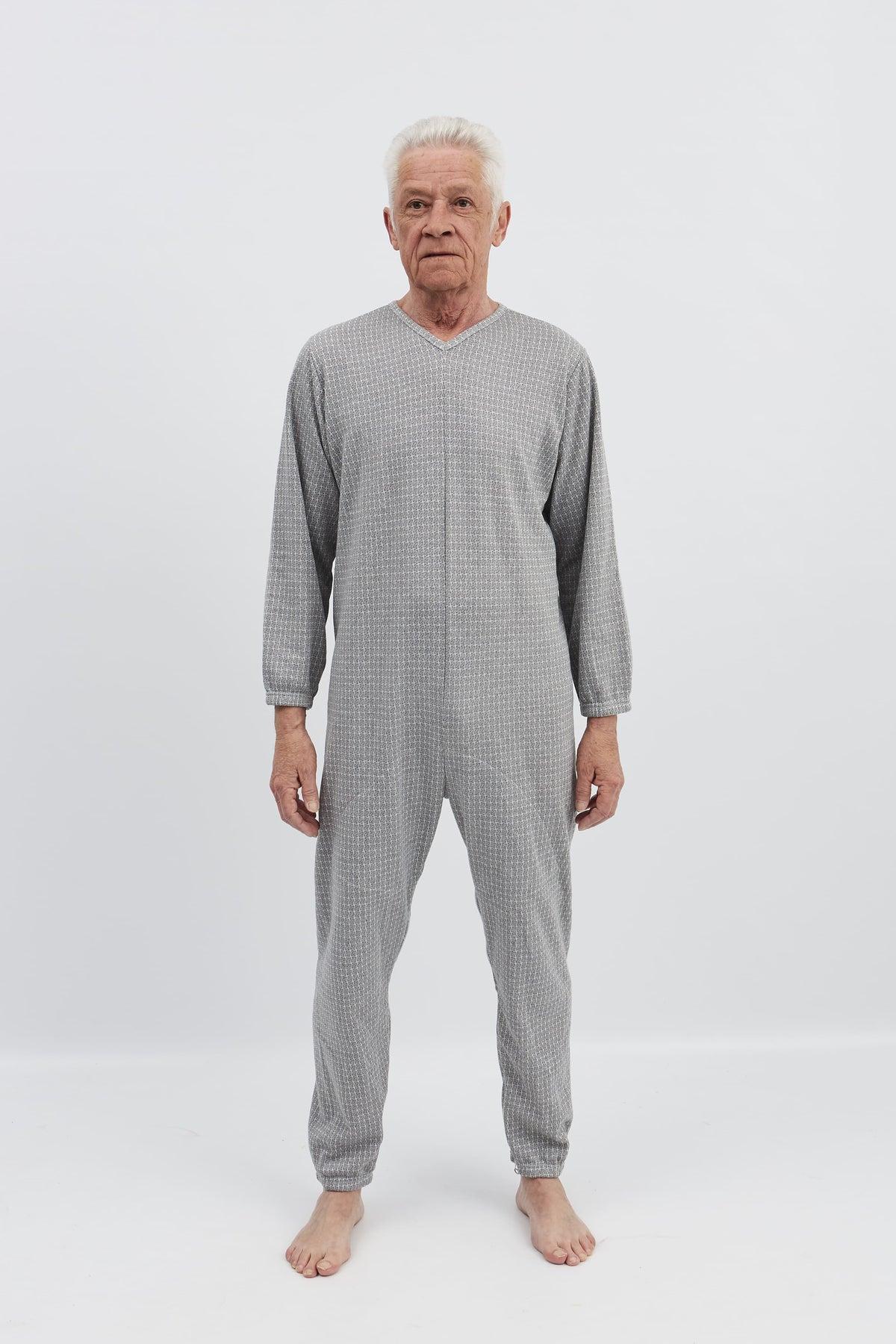 anne-lore by Van Herck Winterpyjama blau/grau, lange Beine, lange Ärmel, Reißverschluss auf den Rücken – Ansicht 15