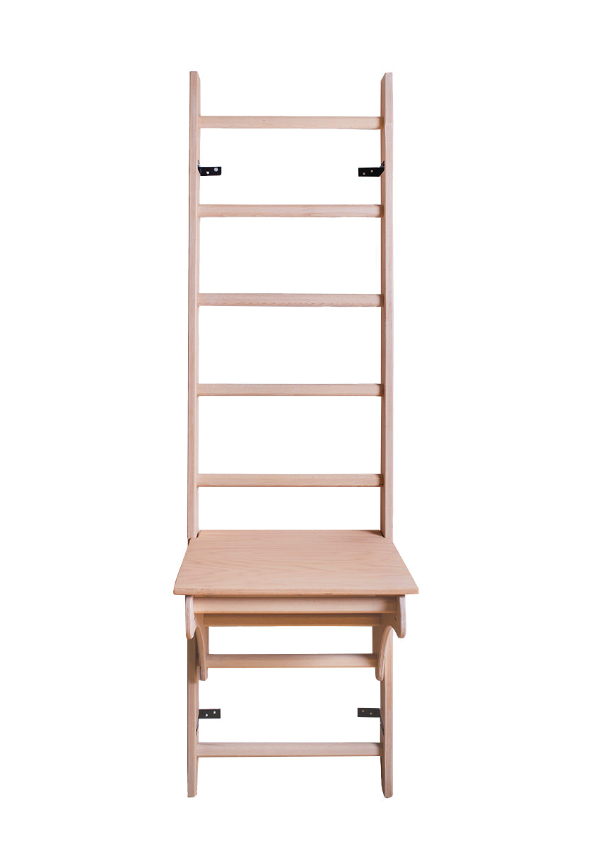 BenchK Sprossenwand 112 aus massivem Buchenholz mit verstellbarer Klimmzugstange und Schreibtischauflage